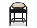 Americana Mid-Century Modern 26" Cane Back Counter Stool, Jet Black Woven B2719P238382
