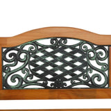 ZNTS 49" Garden Bench Outdoor Patio Park Chair Furniture Hardwood Slats Cast Iron Frame 40097071