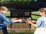 44*27*7cm Portable Square Charcoal Grill Black 87215961