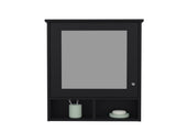 Medicine Cabinet 29" H, with 5 Shelves, 1 Door, and 1 Mirror, Black B097P250881