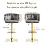 COOLMORE Vintage Bar Stools with Back and Footrest Counter Height Dining Chairs 2PC/SET W153990662