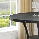 Biony Dining Collection Espresso Wood Counter Height Nailhead Round Dining Table T2574P165130