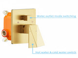 Rain Shower System Brushed Gold Tub Shower Faucet Set 10 Inch Square Rainfall Shower Head with 66075959