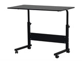 Rolling Desk Adjustable Height Side Table P2 Chipboard Steel Black 31.5x15.75in 02396702