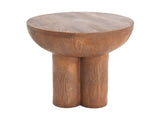 Iris Outdoor Patio Three-Legged Wood-Grain Round MGO Side Table, Brown N775P300880B