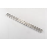 ZNTS 24 Inches Linear Shower Drain with Removable Quadrato Pattern Grate, 304 Stainless Shower Drain W928P199552