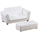 Kids Sofa Set with Footstool-White 18003800