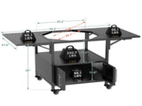 Outdoor Grill Table for Big Green Egg Style BBQ, Metal Grill Cart 2 Folding Panels, Compatible 82804364