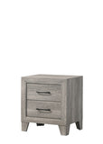 1pc Contemporary Two-Drawers Nightstand Bed Side Cabinet Wooden Furniture Rustic Gray Color B2741P334813
