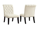 Set of 2 Fabric Upholstered Dining Chairs, Beige B016P224580