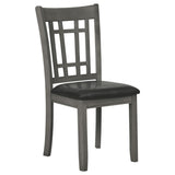 Medium Grey and Black Lattice Back Side Chairs B062P145657