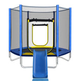 ZNTS 7FT Trampoline for Kids with Safety Enclosure Net, Slide and Ladder, Easy Assembly Round Outdoor 16378149