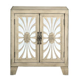 Antique White Console Table with Mirrored Doors B062P181413