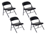 4pcs Elegant Foldable Iron & PVC Chairs for Convention & Exhibition Black 33457557