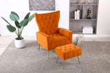 Modern Accent Chair with Ottoman, Comfy Armchair for Living Room, Bedroom, Apartment, Office W136192191