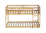 ZNTS Solid Wooden , Solid Rubber Wooden Twin over Twin Loft Bed with Ladder ,Upper and Bottom Bed W504P191652