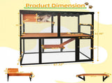 Wooden Catio Outdoor Cat Enclosure Large Cat House for Mulitiple Cats Walk ,Indoor 4 Tier Cat 31203530