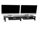 Large Dual Monitor Stand for Computer Screens with 2 Storage Drawers, Black 19274002