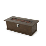 56'' Rectangular Outdoor MGO 50,000 BTU Propane Fire Pit, Brown Wood Pattern 57570.00BRN-50K