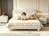 Twin Size Single Upholstered Platform Bed Frame with 46" Tufted Boucle Headboard, Wooden Slat 17376989
