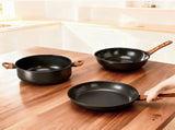 17-Piece Aluminum Cookware Set, Black Non-Stick Pots and Pans Set with Assembled Handles - 5 Pots & 41206617