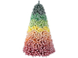 6ft Rainbow Gradient Flocked PVC Christmas Tree 1326 Tips, Colorful Full-Bodied Artificial Pine 11037711