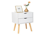 40*30*60cm Simple And Modern White Cabinet, Wood Color Legs, MDF Spray Paint, High Legs, Two 81927349