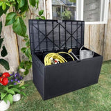 ZNTS 120gal 460L Outdoor Garden Plastic Storage Deck Box Chest Tools Cushions Toys Lockable Seat 62361344