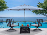 Patio Steel Bistro Dining with Umbrella Hole, Outdoor Leisure Coffee, Square Umbrella 16118664
