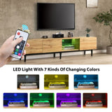 Modern TV Stand 4 Cabinets& Open Shelves, Color-matching Media Console Table for TVs up to 80'' WF531564AAP