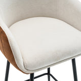 26.5'' Modern - Style counter height bar stools, with comfortable upholstery,durable metal legs N780P225243B
