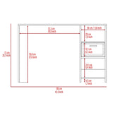 Light Gray 2-Shelf 1-Drawer Writing Desk B062111637