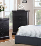 Elegant Bedroom 1pc Chest Of Drawers Black Color Drawers Tall Chest Plywood Furniture B011P238911