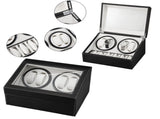 Black Leather Watch Winder Storage Auto Display Case Box 4 6 Automatic Rotation 53056422