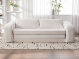 71" 2-in-1 Pull Out Foldable Loveseat Sofa Bed with Armrest & Backrest Pillows, Convertible Chenille W3118P388899