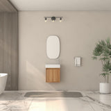16" Small Bathroom Vanity Wall Mounted,Small Acacia Solid Wood Bathroom Vanity with White SMC Resin W2011P307016