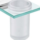 Dax Venice Bathroom Single Tumbler Toothbrush Holder Tempered Clear Glass Chrome Finish B2702P227036