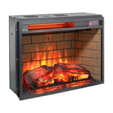 ZNTS 23 inch infrared quartz heater fireplace insert -woodlog version with brick 70442795