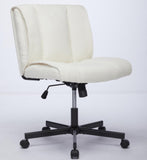 ZNTS Armless Desk Chairs with Wheels Office Chair Vanity Chair with Technical Cloth Adjustable Swivel W2725P207683