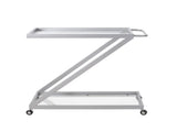 Bar Cart, Bakers Rack,Home Serving Bar Cart With Lockable Wheels, Wine Rolling Cart ,Tempered Glass 36923476