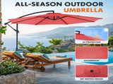 10FT Patio Umbrellas, 8 Ribs, UV Protection for Pool Garden Backyard Market, Red 14845783
