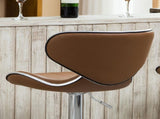 Masaccio Upholstery Airlift Adjustable Swivel Barstool with Chrome Base, Set of 2, Camel T2574P164834