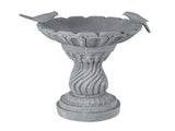 16.54" Garden Bird Bath Statue, Magnesium Oxide Grey Pedestal Birdbath, Outdoor Bird Feeder Bowl W6572P574583