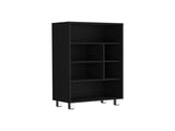 Bookcase 40.6" H, 6 shelves, 4 legs, Black B097P250871