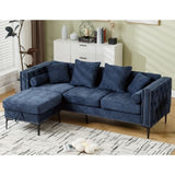 L Shaped Sectional Sofa , Convertible Storage Ottoman,Chenille ,Square W2108P191312