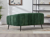 50.2'' Wide Upholstered Chenille Mini Loveseat Accent Couch, Modern Glam Small Settee with Metal W3118P397105