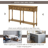 Console Table Sofa Table Easy Assembly with Two Storage Drawers and Bottom Shelf for Living Room, 04824171