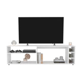 Suxta 63" Wide Tv Stand with Three Open Shelves and Three Bottle Cubbies, Cable Management, Bar Tv B200P286982