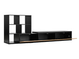 ON-TREND 74.8''-126'' Extendable TV Stand with 3 Tier Bookshelves for TVs up to 110'', Adjustable WF531669AAB
