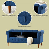 62" Bedroom Tufted Button Storage Bench, Modern Fabric Upholstered Ottoman, Window Bench, Rolled Arm W1853112514